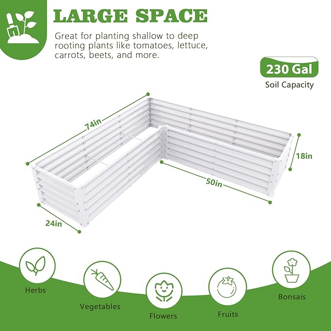 A ANLEOLIFE 8-Pack 8X4X1.5ft & 74x74x18 in Deep Root Galvanized Raised Garden - Image 5
