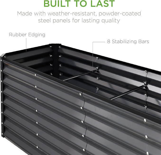 Best Choice Products 8x2x2ft Outdoor Metal Raised Garden Bed, Rectangular Deep - Image 5
