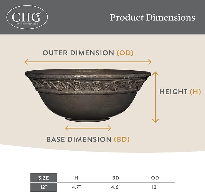Classic Home and Garden Corinthian Shallow Planter - Image 5