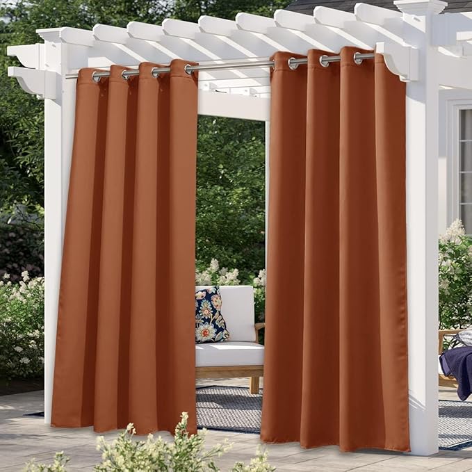 NICETOWN Patio Outdoor Waterproof Curtain, Rustproof Grommet Thermal Insulated by NICETOWN