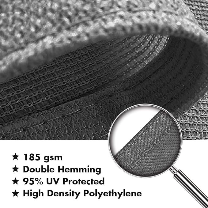 KANAGAWA 20'X20' Dark Gray Custom Size Sun Shade Sail Square UV Block Canopy - Image 4