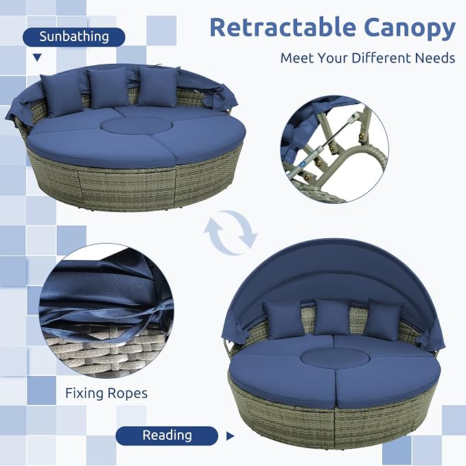Tangkula Outdoor Round Daybed - Image 5