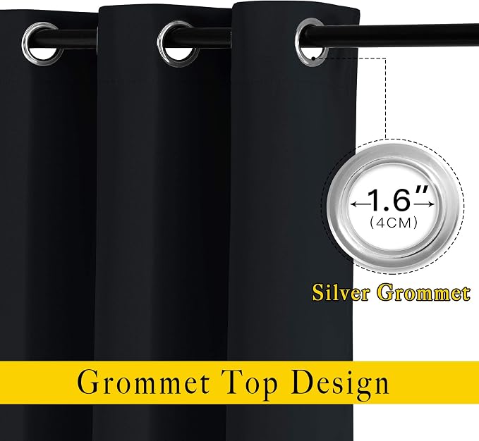 NICETOWN Black Out Dooway Curtain 80 inches Long, Grommet Thermal Insulated - Image 2