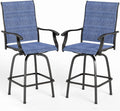 MFSTUDIO Outdoor Bar Stools Set of 2, Swivel Bar Height Patio Chairs Outdoor by MFSTUDIO