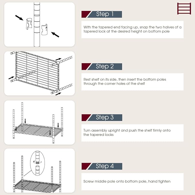 BestOffice NSF Wire Shelving Unit 6Shelf Large Storage Shelves Heavy Duty Metal - Image 5