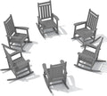 SERWALL HDPE Outdoor Rocking Chair Set of 6, Patio Rocking Chairs by SERWALL