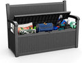 EasyUp 80 Gallon Outdoor Storage Bench Lockable Deck Box Outdoor Storage Box by EASYUP