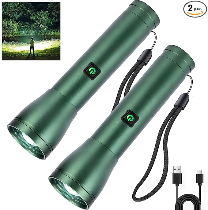 Rechargeable Flashlights 990, 000L High Lumens 2 Packs, 140° Wider Beam Super by Sogidon