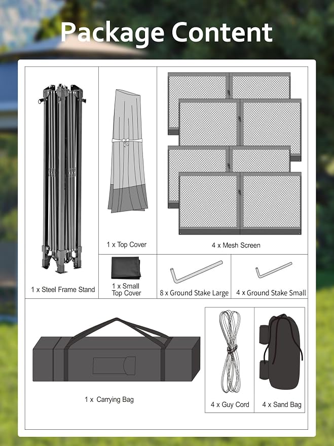 13 X 13FT Pop Up Gazebo, Canopy Tent, Gazebos on Clearance, Patio Folding Canopy - Image 8