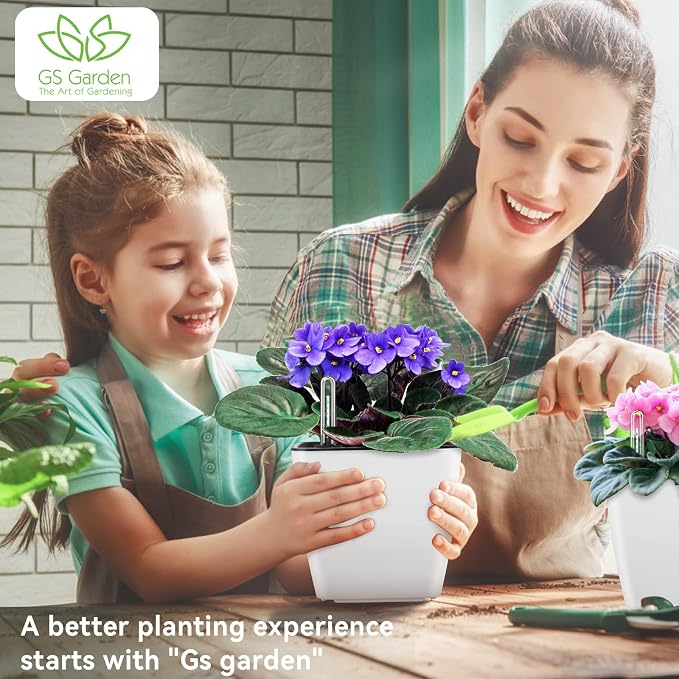 Self Watering Planters for Indoor Plants : 5 inch 6 Pack White Planter - Image 2