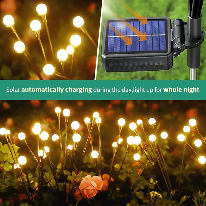 Solar Lights Outdoor Waterproof, 8 Packs 64LED, Solar Garden Lights, Garden - Image 3