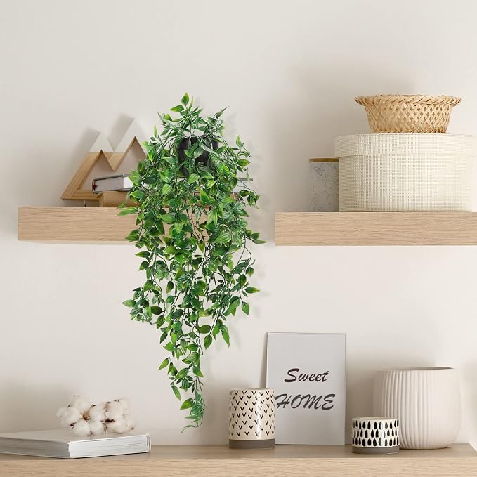 Whonline 2pcs Fake Hanging Plants, Artificial Potted Plants - Image 5