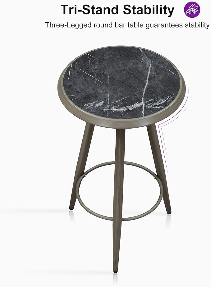 PURPLE LEAF Outdoor Round Bar Table Patio Height Pub Bistro Table Kitchen Bar - Image 7