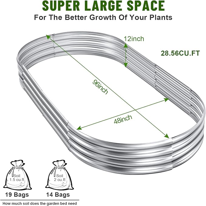 Land Guard 2Pcs Galvanized Steel Raised Garden Bed, Aluminum Raised Garden Bed - Image 3