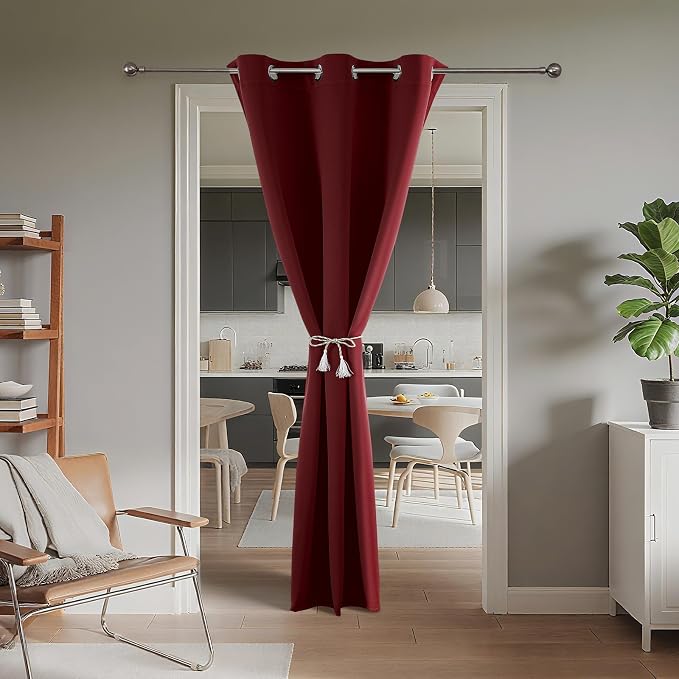 Joydeco Blackout Door Curtain for Doorway Privacy 90 Inches Long, Grommet - Image 2