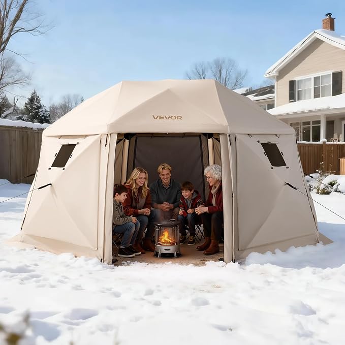 VEVOR Pop up Gazebo Screen Tent, 15 x 15 ft, 13-Sided Spherical Camping Canopy - Image 8