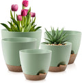 Plant Pots 10/9/8/7.5/7 Inch Self Watering Pots, Plastic Flower Pots, Nursery by QRRICA