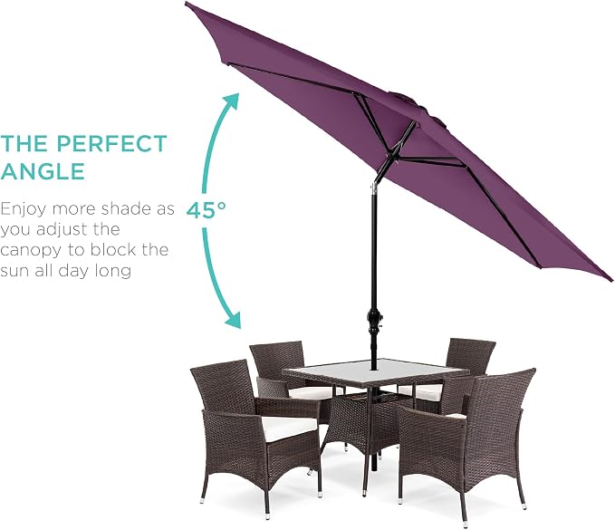 Best Choice Products 10ft Outdoor Table Compatible Steel Polyester Market Patio - Image 2