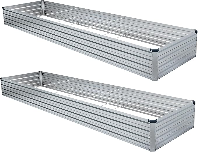 2 Pack 12x2x1FT Galvanized Raised Garden Beds Kit Outdoor Metal Gardening - Image 6