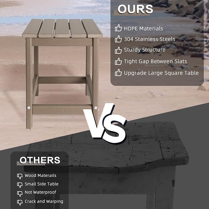 Outdoor Side Tables Adirondack, HDPE Small Table - Image 5