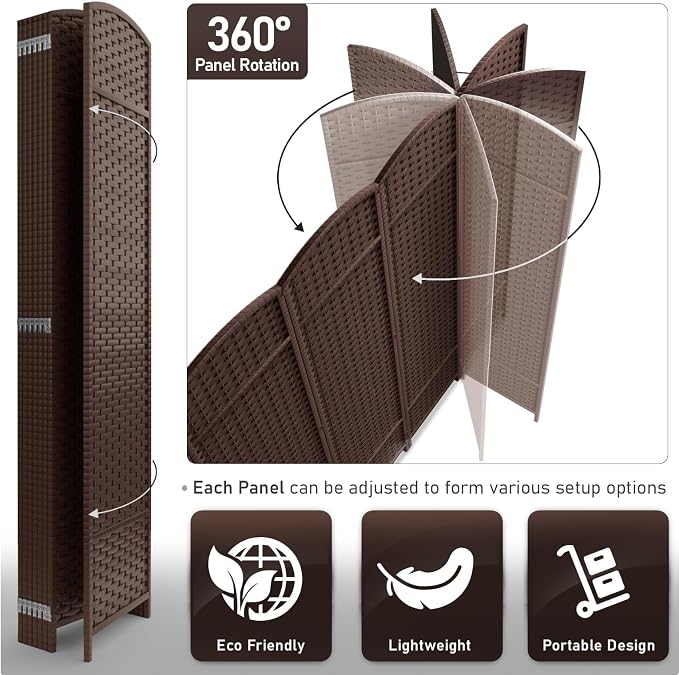 Sorbus 8 Panel Room Divider 6 ft. Tall - Image 7