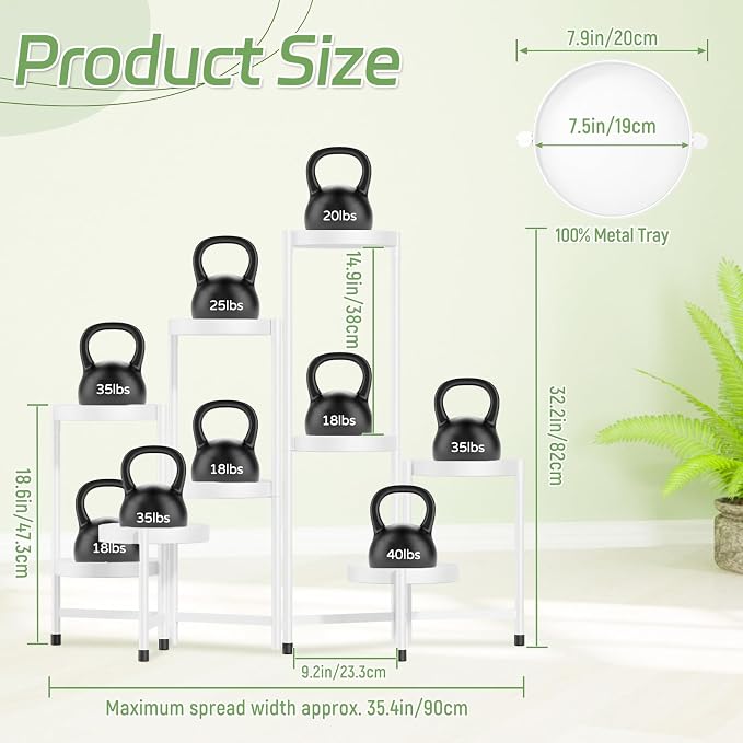 iDavosic.ly Plant Stand Indoor Outdoor, 9 Tier Corner Metal Flower Display - Image 2