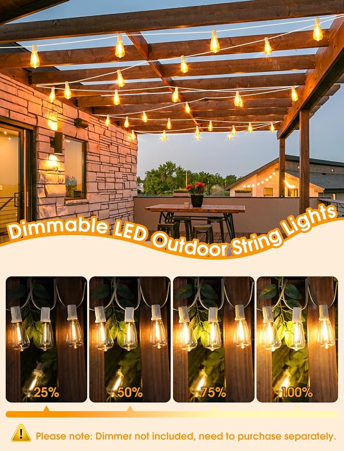 25FT Outdoor String Lights, Patio Lights - Image 5