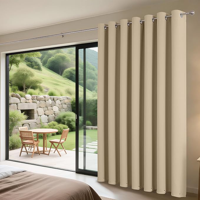 Joydeco Blackout Patio Sliding Door Curtains 72 Inches Long, Grommet Privacy - Image 3