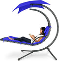Best Choice Products Outdoor Hanging Curved Steel Chaise Lounge Chair Swing by BestChoiceProducts
