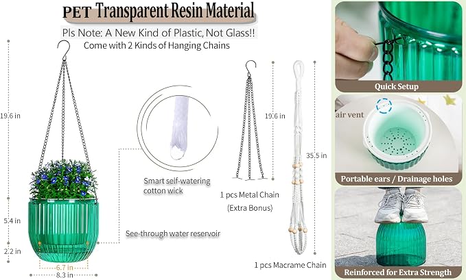 Melphoe Self Watering Hanging Planters - Image 7