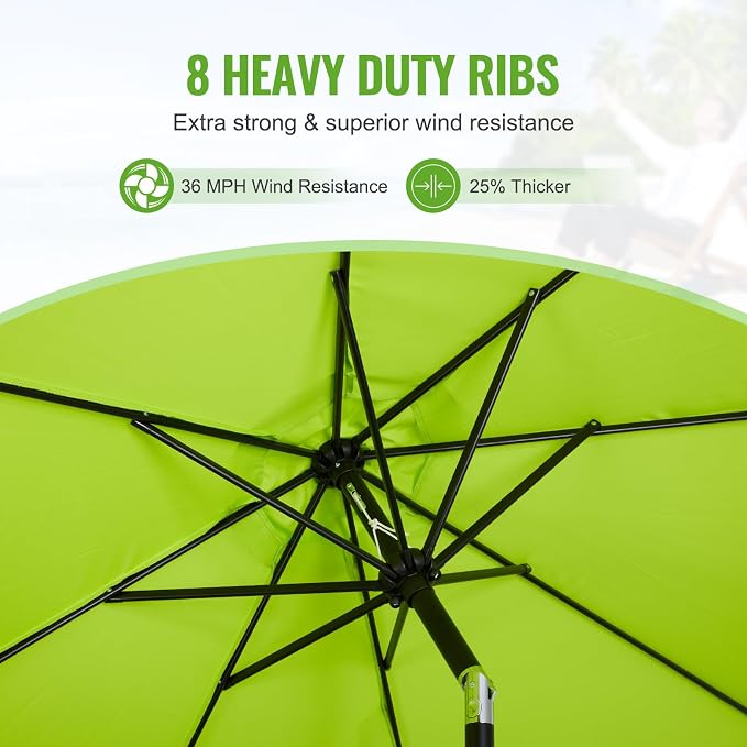 Backyard Expressions 9 ft. Patio Umbrella, Market Table Umbrella w/Tilt and - Image 2