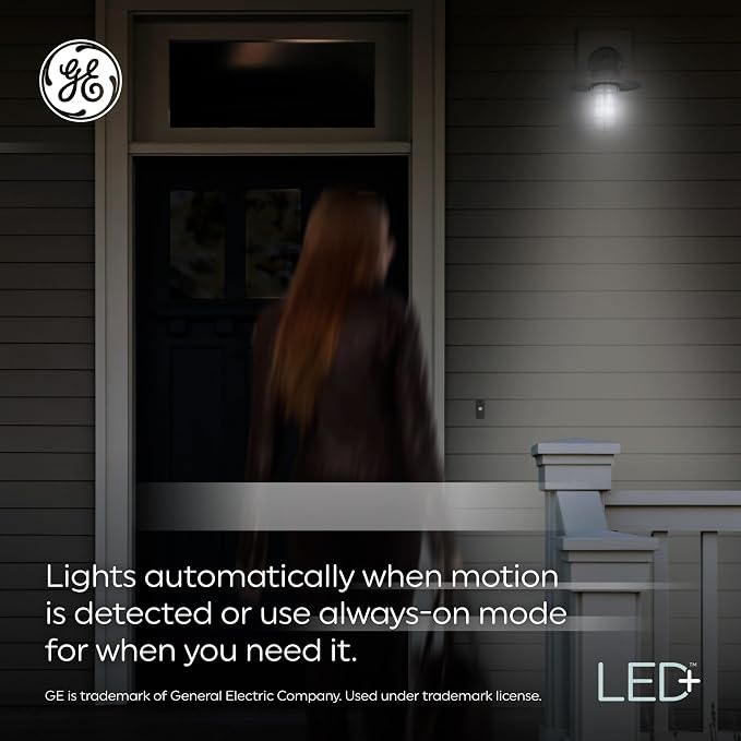 GE LED+ Motion Sensor LED Light Bulbs, PAR38 Outdoor Security Floodlight - Image 5