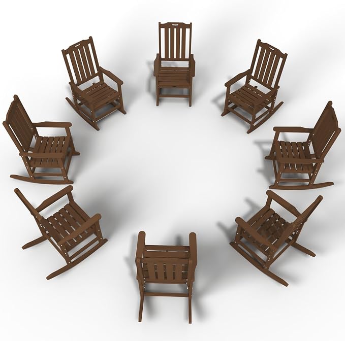 Oversized Rocking Chair Set of 8, Outdoor Rocking Chair by THOEOE