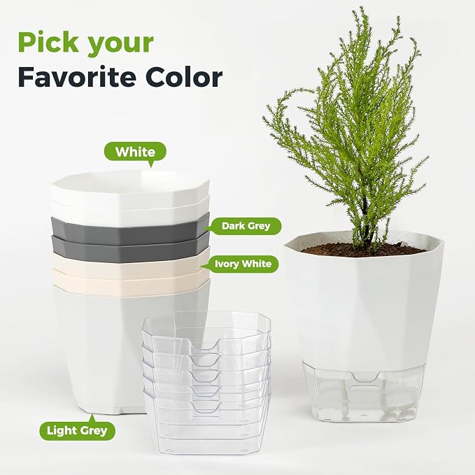 2 Pack Self Watering Plant Pots 8.4" Self Watering Planters - Image 8