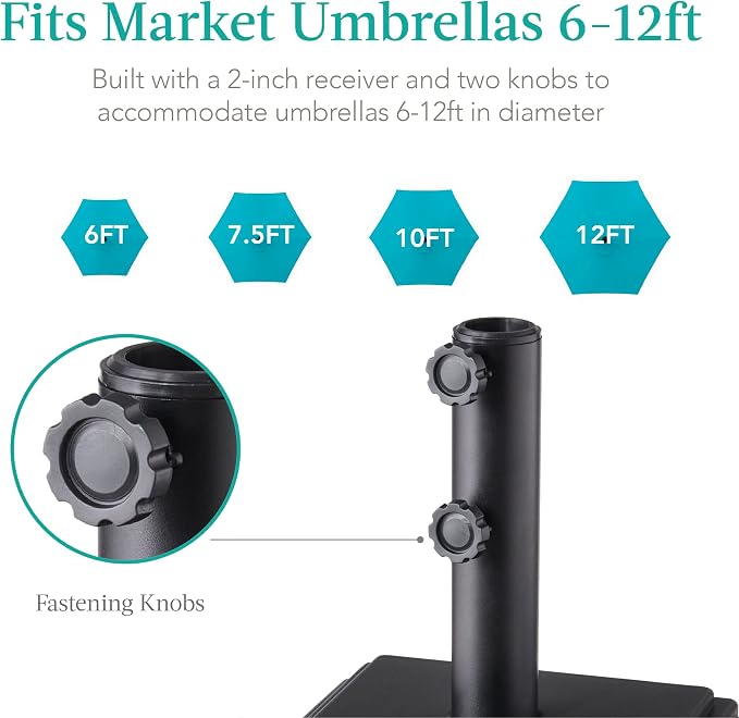 Best Choice Products Fillable Mobile Umbrella Base, Heavy Duty Base, Square - Image 6