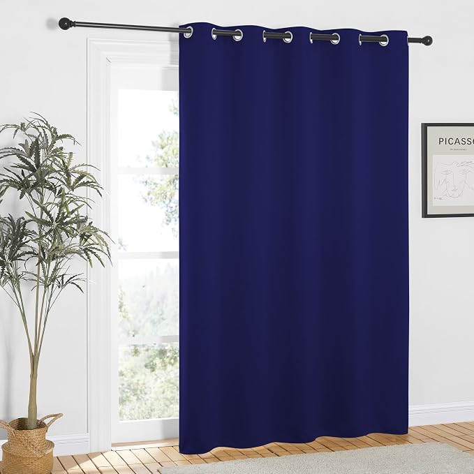 NICETOWN Navy Blue Blackout Curtains 84 inch Length, Grommet Top Room Darkening - Image 8