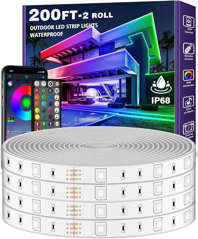 Outdoor LED Strip Lights Waterproof, IP68 Outside Led Light Strips Waterproof by AILBTON