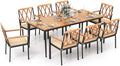 Tangkula 9-Piece Patio Dining Set, Outdoor Acacia Wood Dining Table by TANGKULA