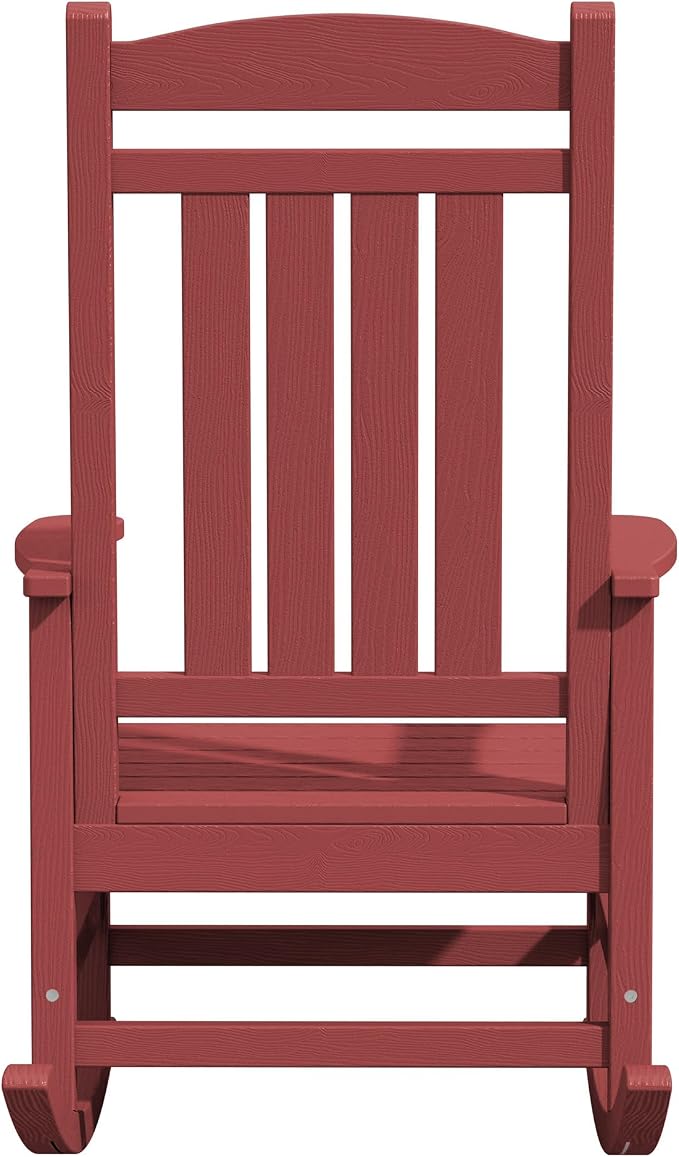 KINGYES HDPE Outdoor Rocking Chair Set of 4, All-Weather Poly Patio Rocking - Image 11