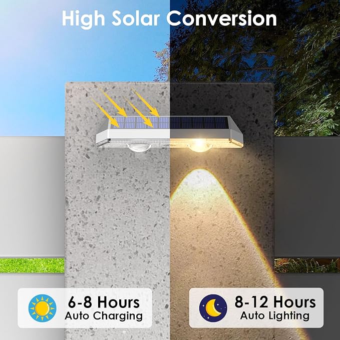 12 Pack Solar Fence Lights Outdoor Waterproof LED - Image 3