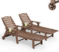 Lounge Chair Outdoor Set of 2, HDPE Chaise Lounge Outdoor by Suunyn