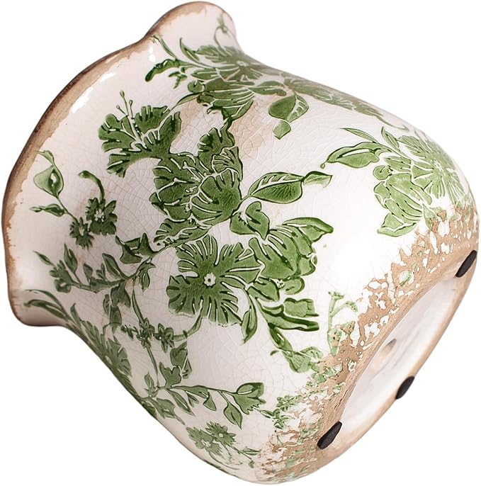 Tuscan Ceramic Plant Pots, 6.11 Inch Vintage Planters - Image 7