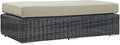 Modway Summon Wicker Rattan Outdoor Patio Sunbrella® Fabric Rectangle Ottoman by Modway