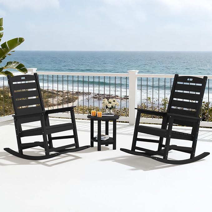 SERWALL Outdoor Rocking Chair Set of 2, Oversized Rocking Chair - Image 10