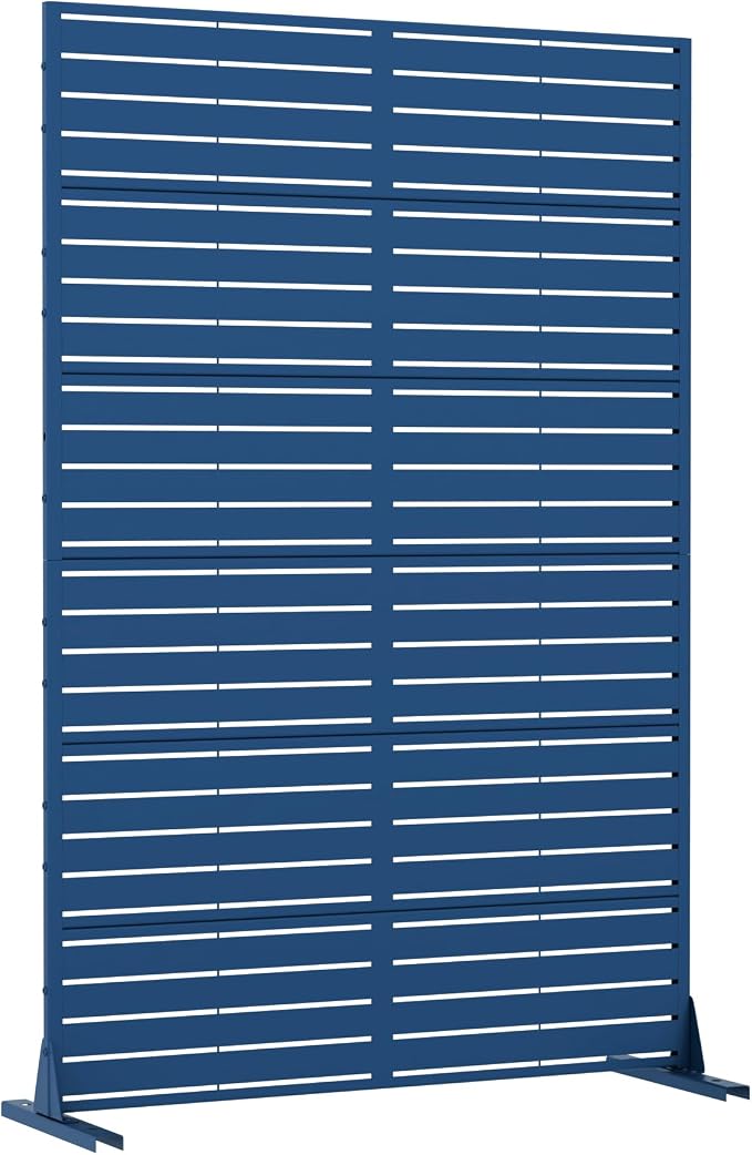Casaphoria Metal Privacy Screen Outdoor, Louvered Blue - Image 7