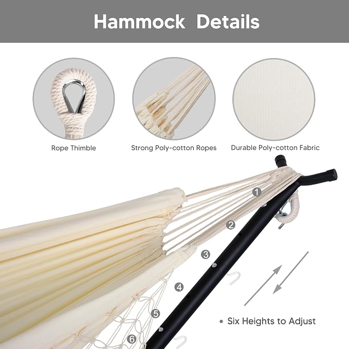 SUNCREAT 2-in-1 Convertible Portable Double Hammock - Image 4