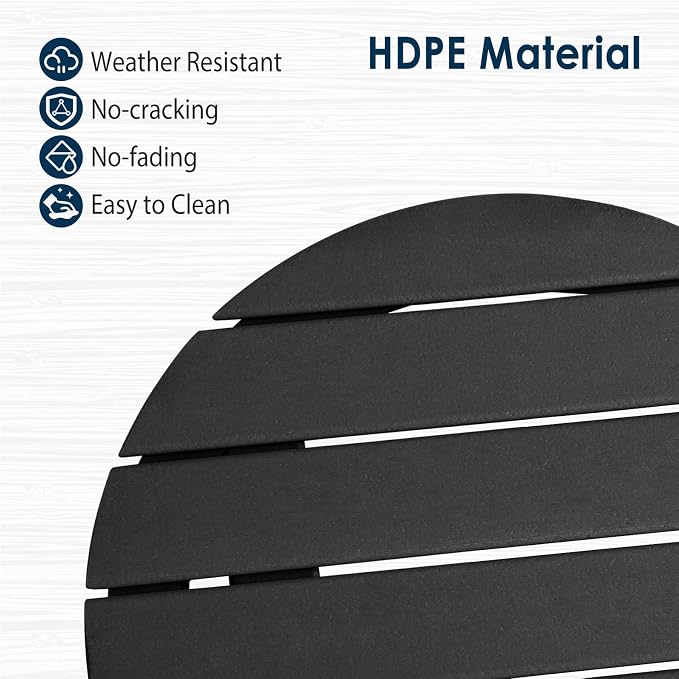 nalone Outdoor Bar Chairs and Table Set, HDPE Balcony Adirondack Chairs and - Image 4