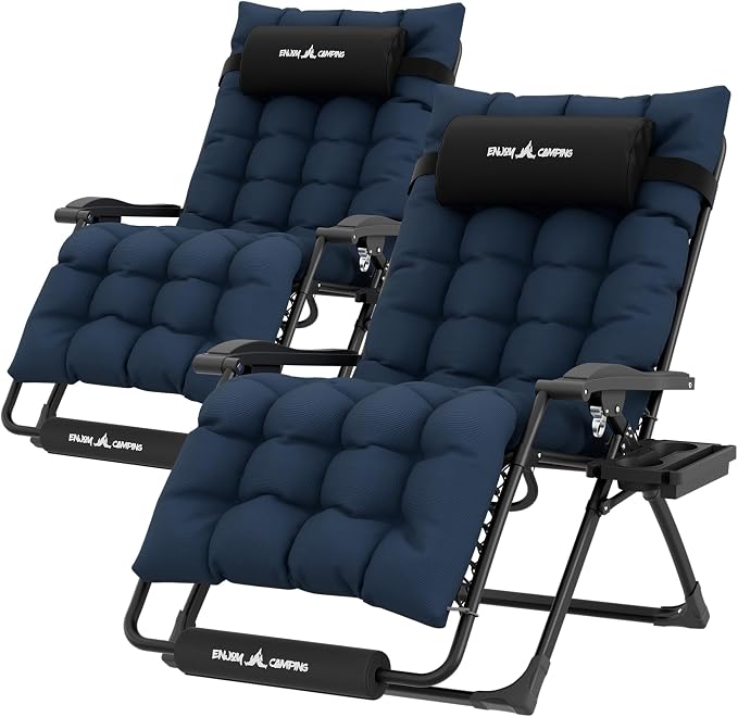 UDPATIO Oversized Zero Gravity Chair Set of 2, 29In XL Patio Reclining Chair by UDPATIO