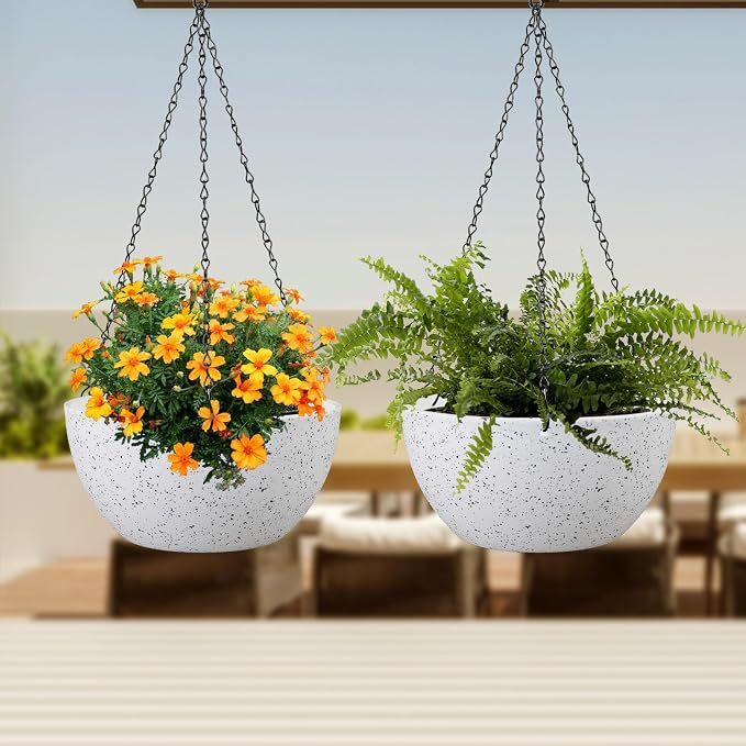 8 inch Hanging Planters for Small Indoor Outdoor Plants, 2 Pack Hanging Flower - Image 6