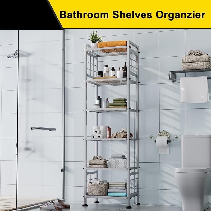 GIOTORENT 6-Wire Standing Storage Shelf, Metal Shelving Unit Pantry Rack - Image 3